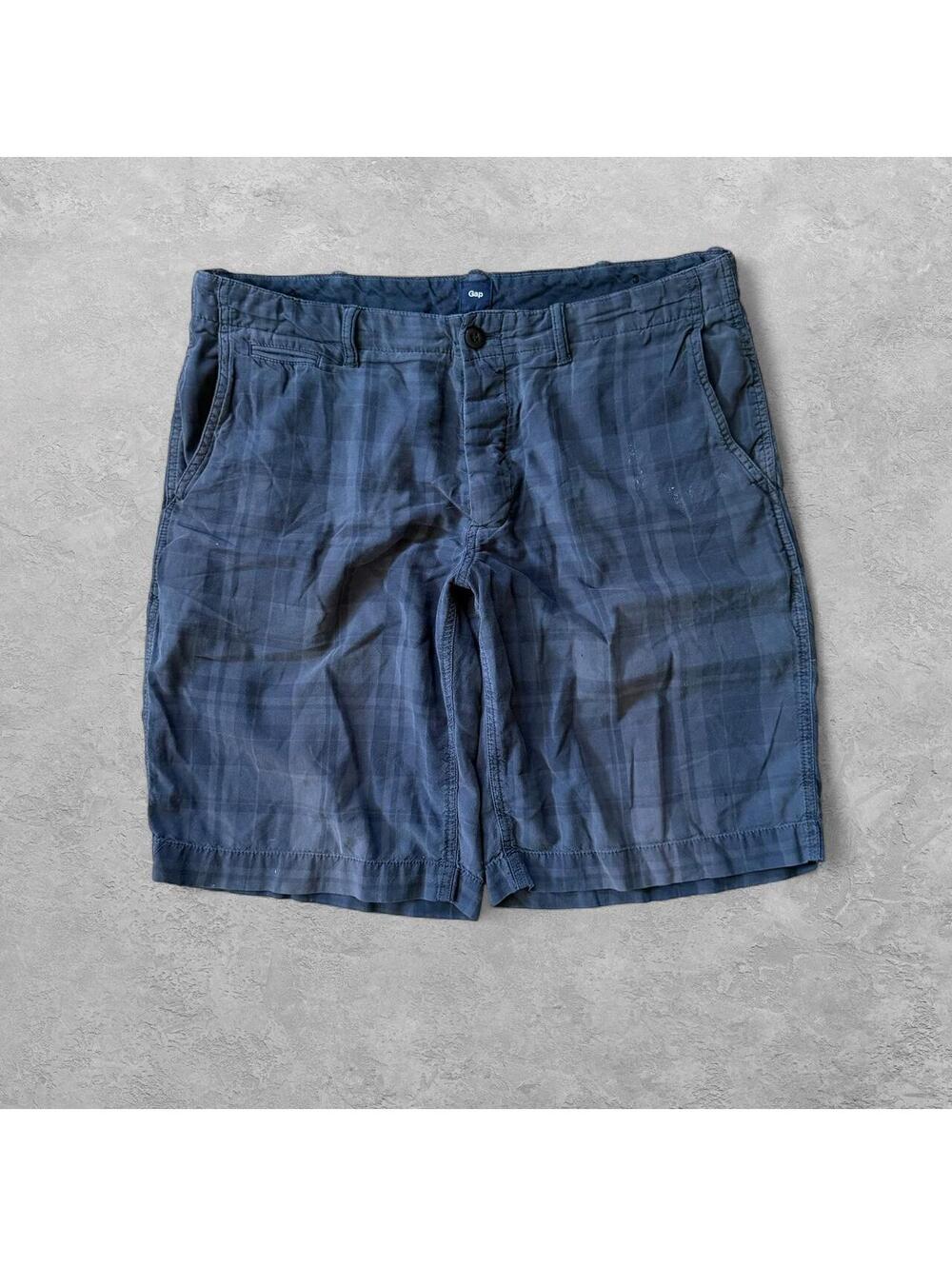 Gap Men's Blue Plaid Shorts Size 34